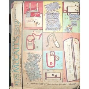 Vintage Sewing Pattern UNCUT McCall's 5812 Accessories